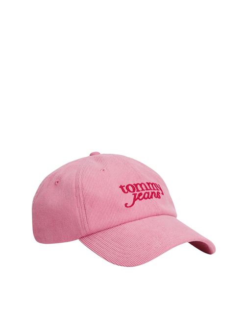 Cappellino in velluto a coste rosa Tommy Jeans | AW0AW17908THC